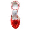 Women's Satin with Buckle Flower Stiletto Heel Pumps Peep Toe #LDB03030042