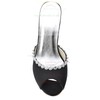 Women's Satin with Crystal Spool Heel Pumps Peep Toe #LDB03030047