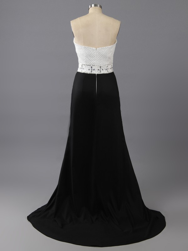 Online Sweetheart Multi Colours Silk-like Satin with Beading Split Front Evening Dress #LDB02018214