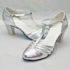 Women's Leatherette with Hollow-out Kitten Heel Pumps Closed Toe Sandals #LDB03030087
