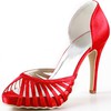 Women's Satin with Hollow-out Stiletto Heel Pumps Sandals Peep Toe #LDB03030117