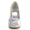Women's Satin with Rhinestone Crystal Stiletto Heel Pumps Peep Toe Platform #LDB03030130