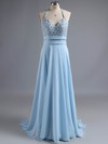 A-line Chiffon Halter Floor-length Beading Prom Dresses #LDB02022527