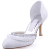 Women's Lace with Stitching Lace Crystal Stiletto Heel Pumps Closed Toe #LDB03030138