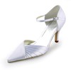 Women's Satin with Buckle Ruched Stiletto Heel Pumps Closed Toe #LDB03030150