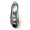 Women's Satin with Crystal Stiletto Heel Pumps Peep Toe Platform #LDB03030153