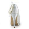 Women's Satin with Crystal Heel Imitation Pearl Stiletto Heel Pumps Closed Toe Platform #LDB03030156