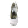 Women's Satin with Crystal Heel Imitation Pearl Stiletto Heel Pumps Closed Toe Platform #LDB03030156