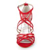Women's Satin with Buckle Ribbon Tie Beading Stiletto Heel Sandals Peep Toe #LDB03030160