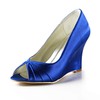 Women's Satin with Ruffles Wedge Heel Peep Toe Wedges #LDB03030167