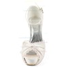 Women's Satin with Buckle Bowknot Ruched Stiletto Heel Pumps Peep Toe Platform #LDB03030171