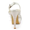 Women's Satin with Buckle Stiletto Heel Sandals Peep Toe Platform Slingbacks #LDB03030175