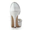 Women's Satin with Crystal Stiletto Heel Pumps Peep Toe Platform #LDB03030178