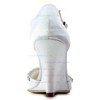 Women's Satin with Buckle Crystal Wedge Heel Sandals Peep Toe Wedges #LDB03030182