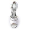 Women's Satin with Buckle Crystal Wedge Heel Sandals Peep Toe Wedges #LDB03030182