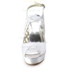 Women's Satin with Buckle Braided Strap Stiletto Heel Sandals Peep Toe Platform Slingbacks #LDB03030184