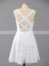 Short/Mini White Chiffon and Gold Sequined Crossed Straps Sweetheart Prom Dress #LDB02042066