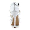 Women's Satin with Buckle Stiletto Heel Pumps Peep Toe Platform #LDB03030185