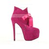 Women's Fuchsia Suede Pumps/Closed Toe/Platform with Lace-up #LDB03030191