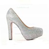Women's Multi-color Suede Pumps/Closed Toe/Platform with Crystal #LDB03030193