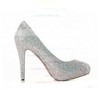 Women's Multi-color Suede Pumps/Closed Toe/Platform with Crystal #LDB03030196