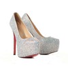 Women's Multi-color Suede Pumps/Closed Toe/Platform with Crystal #LDB03030199