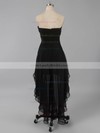 Unique Sweetheart Black Asymmetrical Chiffon Beading High Low Prom Dress #LDB02042216