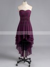 Unique Sweetheart Black Asymmetrical Chiffon Beading High Low Prom Dress #LDB02042216