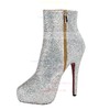 Women's Multi-color Suede Boots with Crystal Heel/Rhinestone #LDB03030215