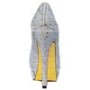 Women's Silver Sparkling Glitter Pumps/Peep Toe/Platform with Crystal Heel/Rhinestone #LDB03030220