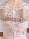 Newest Scoop Neck Pleats and Appliques Short/Mini Pink Chiffon Tulle Prom Dresses #LDB02042233
