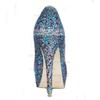Women's Multi-color Suede Pumps/Peep Toe/Platform with Crystal Heel/Sparkling Glitter #LDB03030227