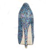 Women's Multi-color Suede Pumps/Closed Toe/Platform with Sparkling Glitter/Crystal Heel #LDB03030229