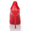 Women's Red Patent Leather Pumps/Closed Toe #LDB03030249