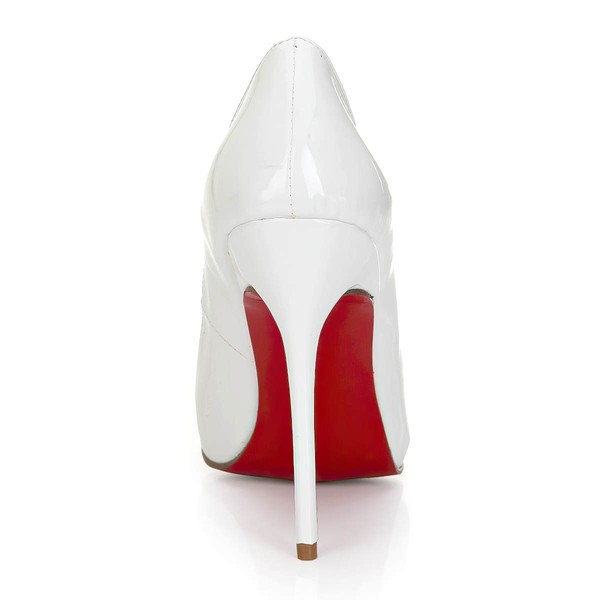 Women's White Patent Leather Pumps/Closed Toe