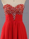 Red Chiffon Sweetheart High Low Beading Asymmetrical Prom Dress #LDB02042361