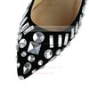 Women's Black Patent Leather Closed Toe/Pumps with Rhinestone #LDB03030256