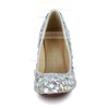Women's Multi-color Patent Leather Pumps/Closed Toe with Crystal/Crystal Heel #LDB03030260