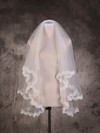 Two-tier Ivory Fingertip Bridal Veils with Applique #LDB03010064