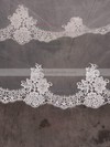 One-tier Ivory Cathedral Bridal Veils with Applique #LDB03010073
