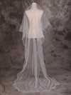 One-tier Ivory Chapel Bridal Veils with Beading/Satin Bow #LDB03010086