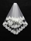 Two-tier White/Ivory Elbow Bridal Veils with Applique #LDB03010089