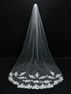 One-tier White/Ivory Cathedral Bridal Veils with Applique #LDB03010090