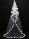 Three-tier Ivory Chapel Bridal Veils with Beading #LDB03010092