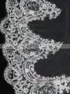 One-tier Ivory Chapel Bridal Veils with Applique #LDB03010094