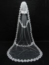Two-tier Ivory/White Cathedral Bridal Veils with Applique #LDB03010098