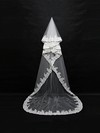 One-tier White/Ivory Cathedral Bridal Veils with Applique #LDB03010106