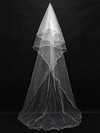 One-tier White/Ivory Chapel Bridal Veils with Faux Pearl #LDB03010109