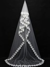 One-tier White/Ivory Chapel Bridal Veils with Lace #LDB03010110