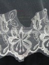 One-tier Ivory/Red Elbow Bridal Veils with Applique #LDB03010114